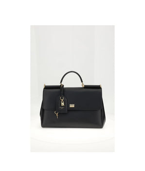 Dolce & Gabbana Black Calf Leather Bos Taurus Shoulder Bag