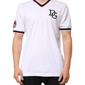 Dolce & Gabbana White #DGMillennials King Crown V-neck T-shirt