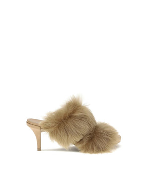 Pedro García Beige Leather Stiletto Heel Sandals