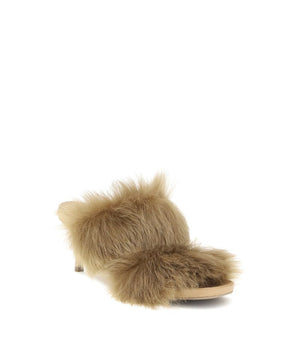 Pedro García Beige Leather Stiletto Heel Sandals