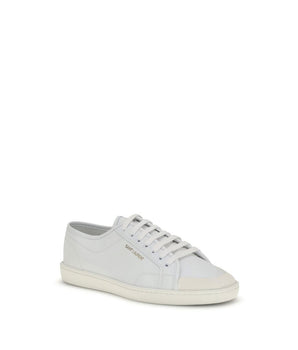 Saint Laurent White Calf Leather Boots Taurus Low-Top Sneakers