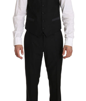Dolce & Gabbana Sleek Black Slim Fit Formal Vest Dolce & Gabbana 