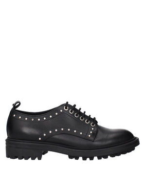 Max Mara Black Leather Oxfords And Derbies