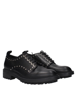 Max Mara Black Leather Oxfords And Derbies
