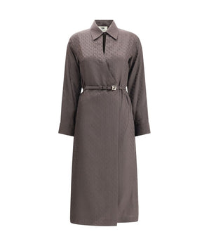 Fendi Brown Silk Casual Dress