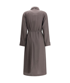 Fendi Brown Silk Casual Dress