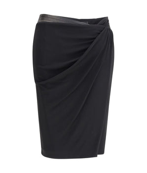 Versace Black Viscose Midi Skirt