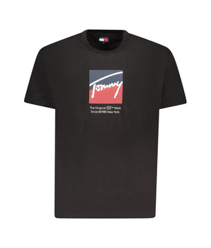 Tommy Hilfiger Black Cotton Men T-Shirt