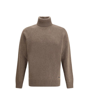 Brooksfield Brown Fleece Wool Turtleneck