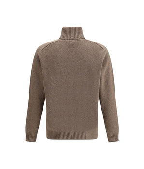 Brooksfield Brown Fleece Wool Turtleneck