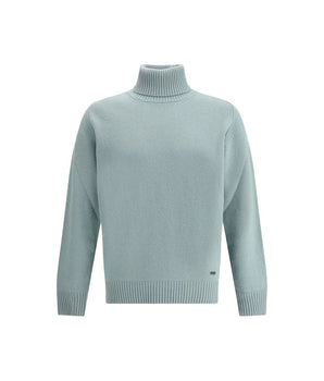 Brooksfield Green Fleece Wool Turtleneck