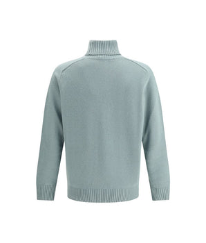 Brooksfield Green Fleece Wool Turtleneck