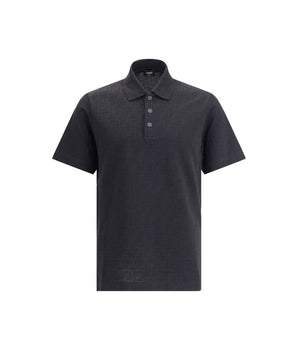 Fendi Black Cotton Polo Shirt