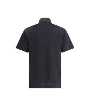 Fendi Black Cotton Polo Shirt