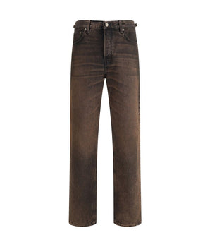 Haikure Brown Cotton Relaxed Fit Jeans