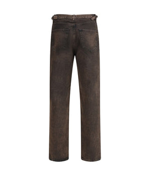 Haikure Brown Cotton Relaxed Fit Jeans