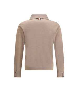 Thom Browne Beige Fleece Wool Cardigan