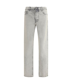 Haikure Light Blue Cotton Straight-Leg Jeans