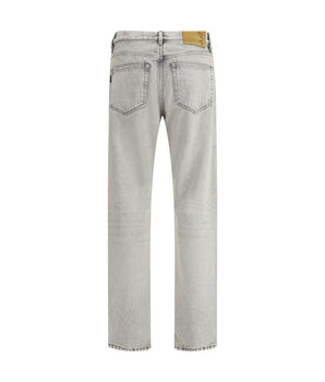 Haikure Light Blue Cotton Straight-Leg Jeans