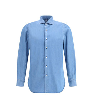 Finamore Blue Denim Shirt