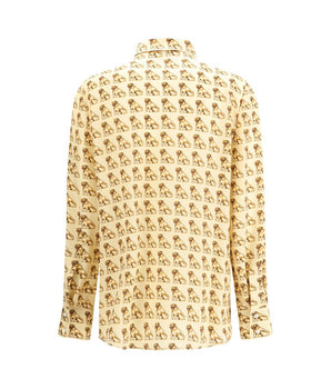 Valentino Beige Silk Pattern Shirt