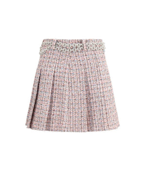 Self-Portrait Multicolor Wool Mini Skirt