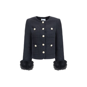 Self-Portrait Fur cuffed Jacket