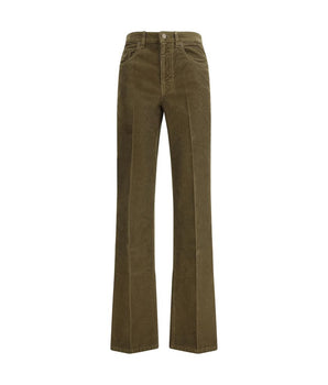 Saint Laurent Green Cotton Casual Pants