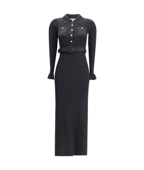 Self-Portrait Black Viscose Casual Dress