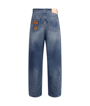 PDF Channel Blue Cotton Relaxed Fit Jeans