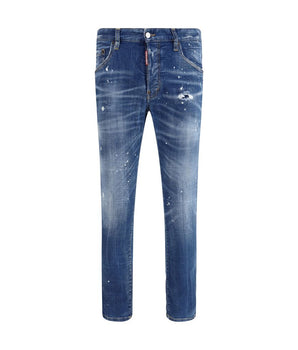 Dsquared² Blue Cotton Slim Fit Jeans