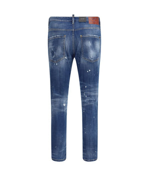 Dsquared² Blue Cotton Slim Fit Jeans