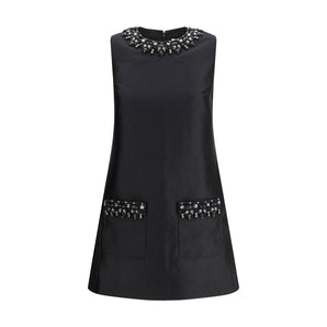 Self-Portrait Taffeta embellished trim short Dress