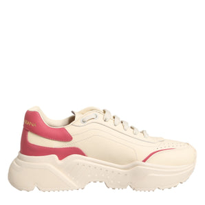 Dolce & Gabbana Beige Leather Daymaster Women Sneaker Shoes