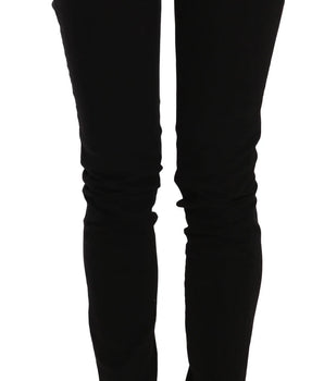 John Galliano Black Mid Waist Slim Fit Skinny Denim Casual Pants Jeans