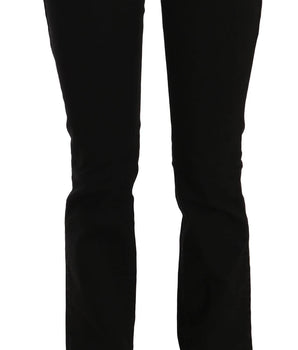 John Galliano Black Low Waist Slim Leg Skinny Denim Casual Pants Jeans