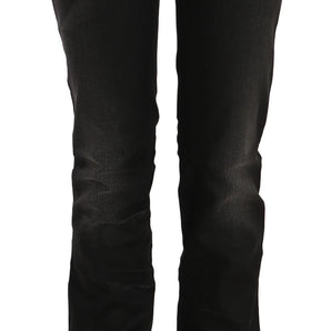 John Galliano Black Washed Mid Waist Regular Leg Skinny Denim Jeans