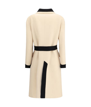 Valentino Cream Fleece Wool Coat