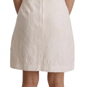 Dolce & Gabbana White Floral Sleeveless Sheath Mini Dress