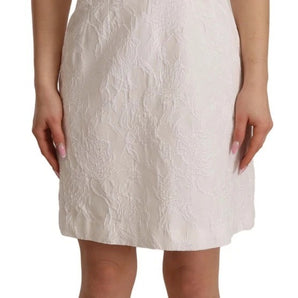 Dolce & Gabbana White Floral Sleeveless Sheath Mini Dress