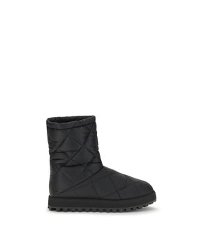 Dolce &amp; Gabbana Black Polyamide Flat Boots