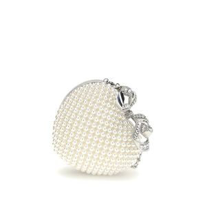 Self-Portrait Pearl Heart Clutch Bag