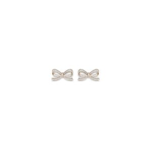 Self-Portrait GOLD CRYSTAL BOW EARRINGS