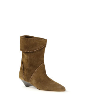 Isabel Marant Brown Calf Leather Bos Taurus Flat Boots
