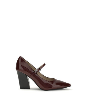 PINKO Bordeaux Calf Leather Bos Taurus High Heel Pumps