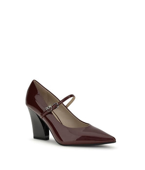 PINKO Bordeaux Calf Leather Bos Taurus High Heel Pumps