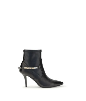 PINKO Black Calf Leather Bos Taurus Ankle Boots