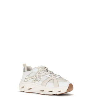 PINKO White Calf Leather Boots Taurus Chunky Sneakers