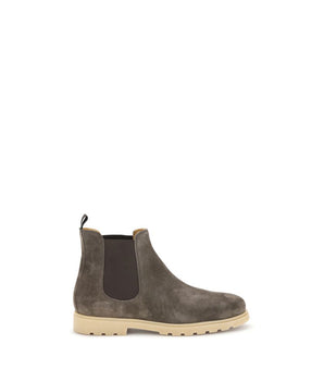 Kiton Brown Rubber Chelsea Boots
