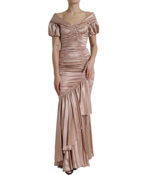 Dolce &amp; Gabbana Pink Silk Stretch Sheath Mermaid Dress